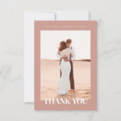 Minimalistische Mauve trouwfoto Bedankkaart (Voorkant)