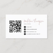 Minimalistische Mauve Typography Script QR-code Visitekaartje (Achterkant)