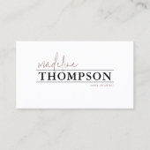 Minimalistische Mauve Typography Script QR-code Visitekaartje (Voorkant)