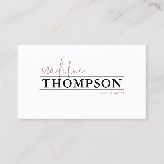 Minimalistische Mauve Typography Script QR-code Visitekaartje (Voorkant)