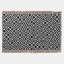 Minimalistische Maze Fill Zwarte Patroon