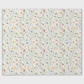 Minimalistische Meadowcore Abstracte Wilde Bloemen Cadeaupapier (Vlak)
