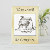 Minimalistische mededeling over de verplaatsing va aankondiging (Staand voorkant)