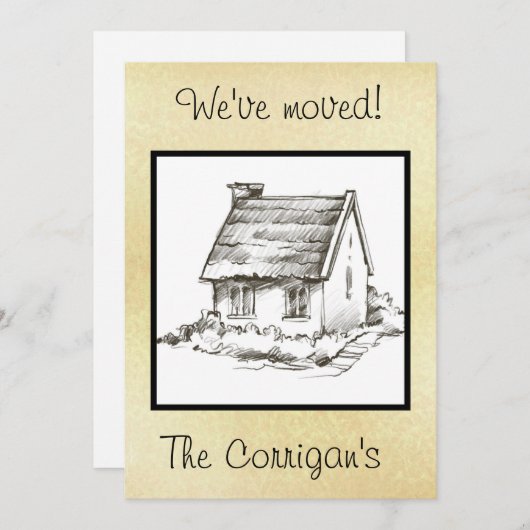 Minimalistische mededeling over de verplaatsing va aankondiging (Voorkant / Achterkant)