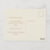 Minimalistische mededeling over de verplaatsing va briefkaart (Achterkant)