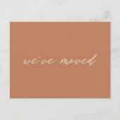 Minimalistische mededeling over de verplaatsing va briefkaart (Voorkant)