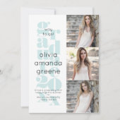 Minimalistische mededeling van het Afstuderen van Kaart (Voorkant)