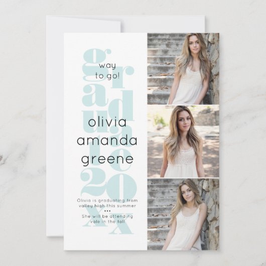 Minimalistische mededeling van het Afstuderen van Kaart (Voorkant)