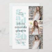 Minimalistische mededeling van het Afstuderen van Kaart (Voorkant / Achterkant)