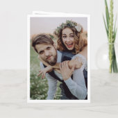 Minimalistische meerdere foto's gevouwen bruiloft bedankkaart (Achterkant)