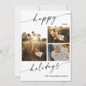 Minimalistische Meerdere Foto's Kerstvakantie Kaar Kaart (Voorkant)