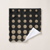 minimalistische meetkundige zwarte goudpolka - sti bad handdoek (Wasdoekje)