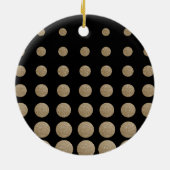 minimalistische meetkundige zwarte goudpolka - sti keramisch ornament (Achterkant)