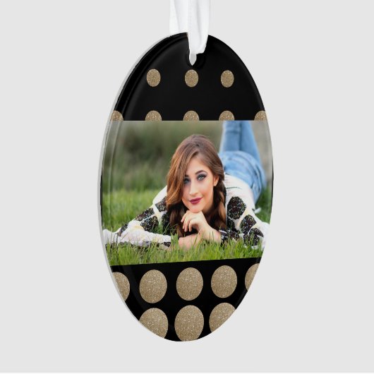 minimalistische meetkundige zwarte goudpolka - sti ornament (voorkant)