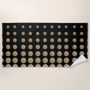 minimalistische meetkundige zwarte goudpolka - sti strandlaken