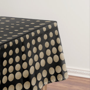minimalistische meetkundige zwarte goudpolka - sti tafelkleed