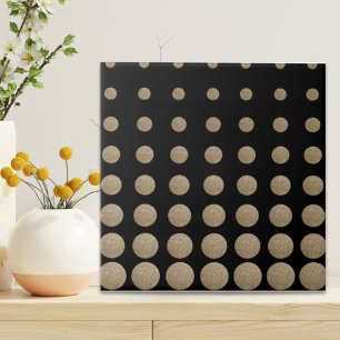 minimalistische meetkundige zwarte goudpolka - sti tegeltje