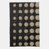 minimalistische meetkundige zwarte goudpolka - sti theedoek (Verticaal)