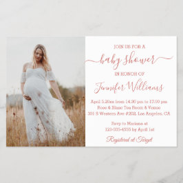 Minimalistische Meisje Roze baby shower Fotouitnod Flyer