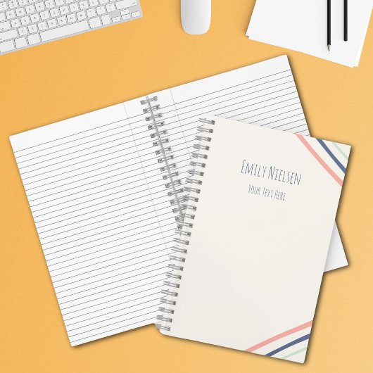 Minimalistische Meisjes Monogrammed Naam School on Notitieboek