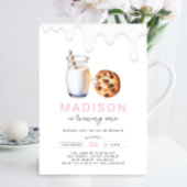 Minimalistische melk en koekjes roze meisje verjaa kaart