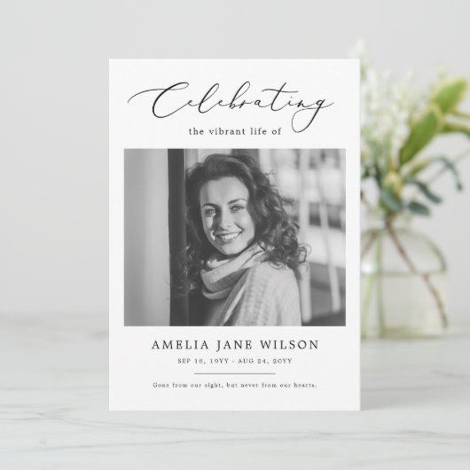 Minimalistische Memorial begrafenis Orde van Servi Programmakaart (Staand voorkant)