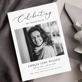 Minimalistische Memorial begrafenis Orde van Servi Programmakaart