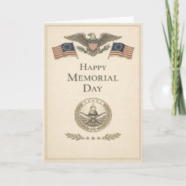 Minimalistische Memorial Day-patriottistiek Kaart