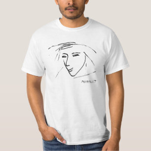 Minimalistische Menselijk Gezicht Schets T-shirt T