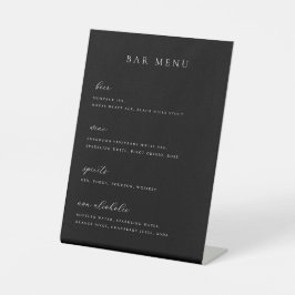 Minimalistische menubalk Lijst Zwart Reclamebord Met Voetstuk