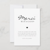Minimalistische Merci Beaucoup Franse Bruiloftsbor Bedankkaart (Voorkant)