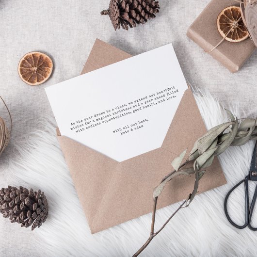 Minimalistische Merry & Bright Holiday 3-fotokaart Feestdagenkaart