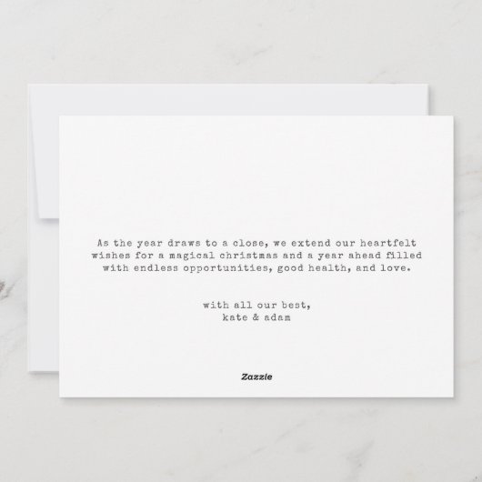 Minimalistische Merry & Bright Holiday 3-fotokaart Feestdagenkaart (Achterkant)