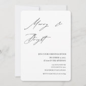 Minimalistische Merry & Bright Kerstmaaltijd  Kaart (Voorkant)