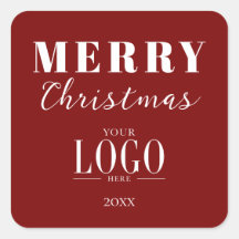 Minimalistische Merry Christmas Rood Wit Bedrijfsl