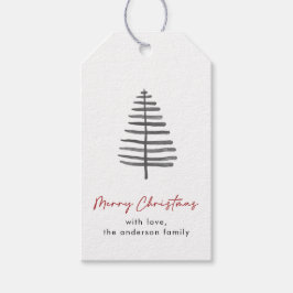 Minimalistische Merry Christmas Scandi Tree Gift L Cadeaulabel