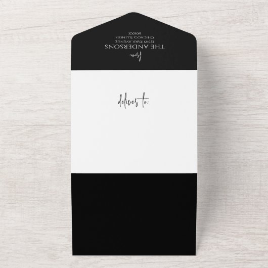 Minimalistische Merry Christmas Tri-Fold vakantie All In One Uitnodiging (Buitenkant)