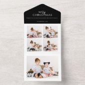 Minimalistische Merry Christmas Tri-Fold vakantie  All In One Uitnodiging (Binnen)