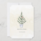 Minimalistische Merry Little Christmas Tree Waterv Feestdagenkaart (Voorkant)