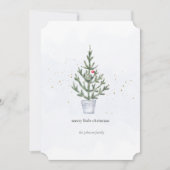 Minimalistische Merry Little Christmas Tree Waterv Feestdagenkaart (Voorkant)
