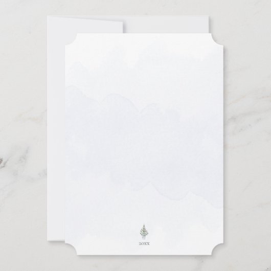 Minimalistische Merry Little Christmas Tree Waterv Feestdagenkaart (Achterkant)
