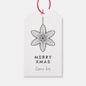 Minimalistische Merry Xmas moderne bloemen Cadeaulabel (Voorkant)