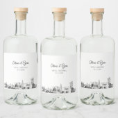 Minimalistische Mesa Arizona bruiloft op maat Likeurfles Etiket (Flessen)