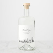 Minimalistische Mesa Arizona bruiloft op maat Likeurfles Etiket (Voorkant)