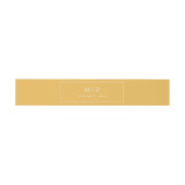 Minimalistische messing gele monogram bruiloft uitnodigingen wikkel (Vlak)