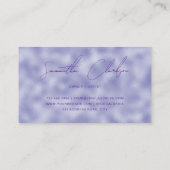 Minimalistische met de hand geletterde Paarse Foli Visitekaartje (Achterkant)