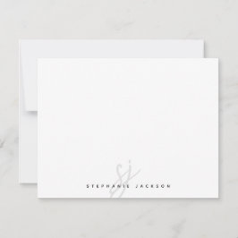 Minimalistische met de hand geschreven script init notitiekaartje