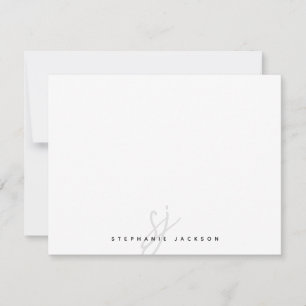 Minimalistische met de hand geschreven script init notitiekaartje