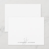 Minimalistische met de hand geschreven script init notitiekaartje (Voorkant / Achterkant)