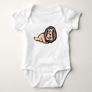 Minimalistische met de hand getekende leeuw romper